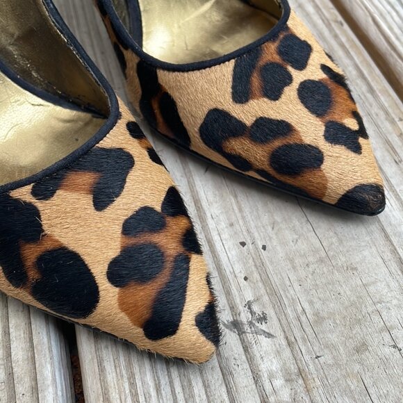 NINE WEST Madewell Cowhide Leopard Print Heels Size 4M - Picture 6 of 14